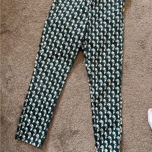 H&M Green and White Geometric Pants